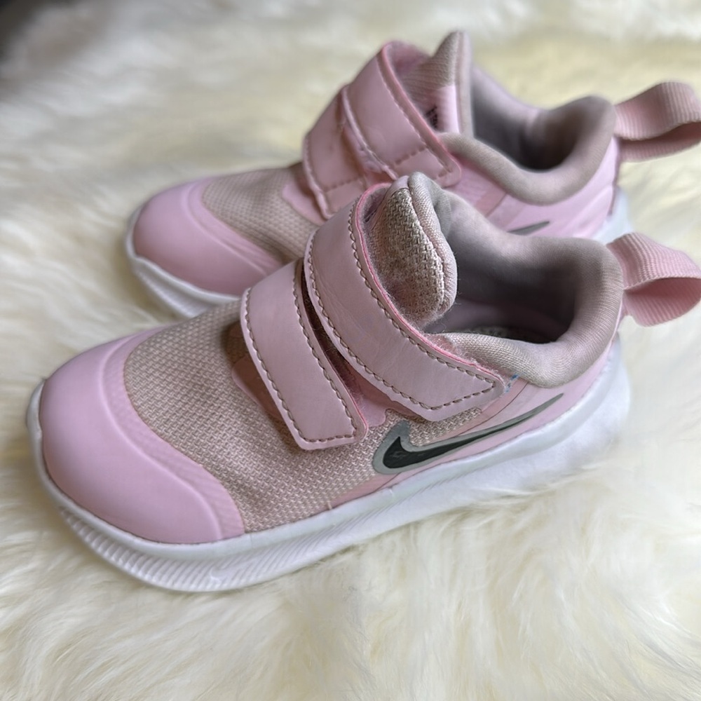 Nike StarRunner just do it Baby Girls Shoes Size 5C Color: Pink/Black/White - Picture 8 of 10